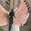 Pareja de grandes mariposas en Ópalo rosa Peruano