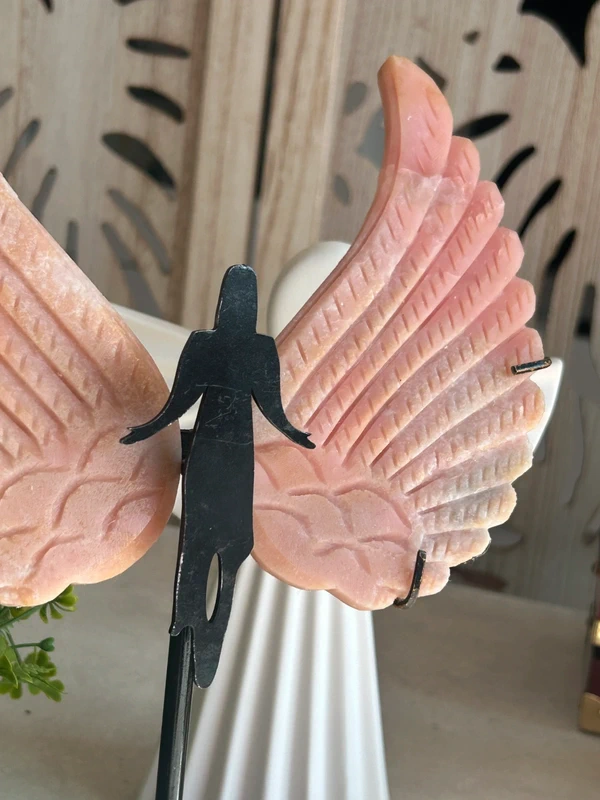 Pareja de grandes mariposas en Ópalo rosa Peruano