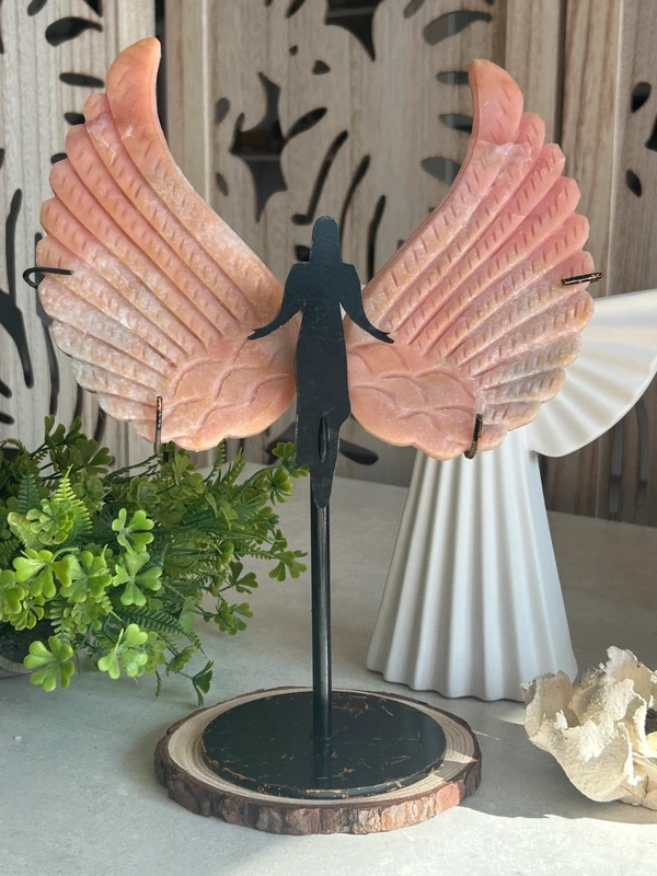 Pareja de grandes mariposas en Ópalo rosa Peruano