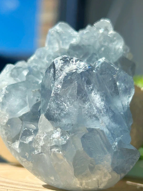 Blue natural celestine druse • Crystal