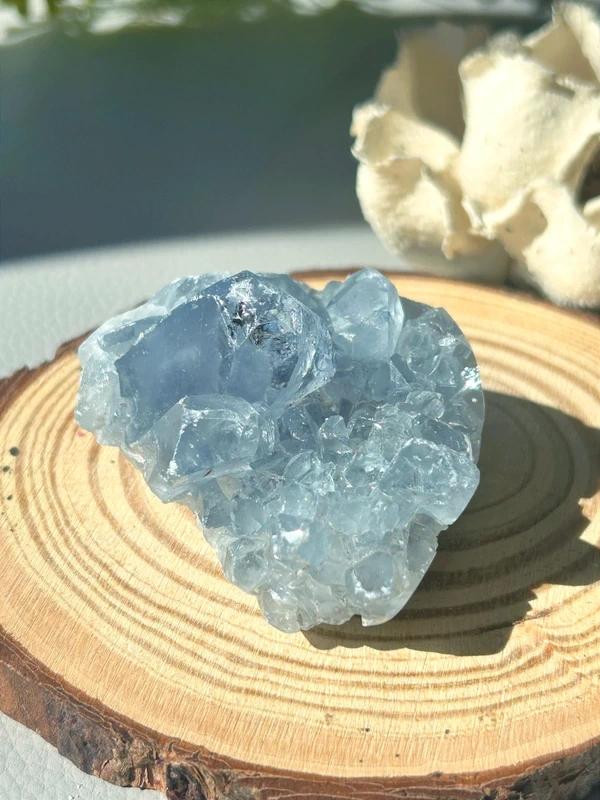 Blue natural celestine druse • Crystal