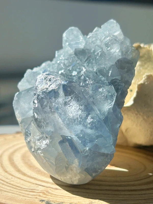Blue natural celestine druse • Crystal