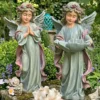 Pareja de ángeles decorativos con alas 31 cm