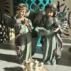 Pareja de ángeles decorativos con alas 31 cm