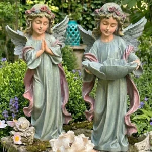 1775090097.webp Pareja de ángeles decorativos con alas 31 cm