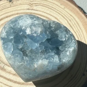 Corazón de celestina natural azul