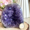 Bright violet amethyst with natural pyrite
