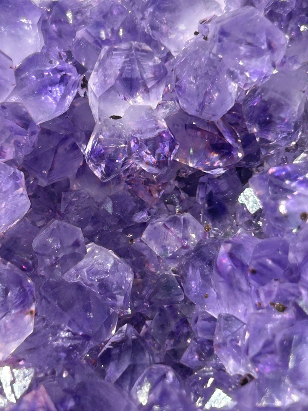 Bright violet amethyst with natural pyrite