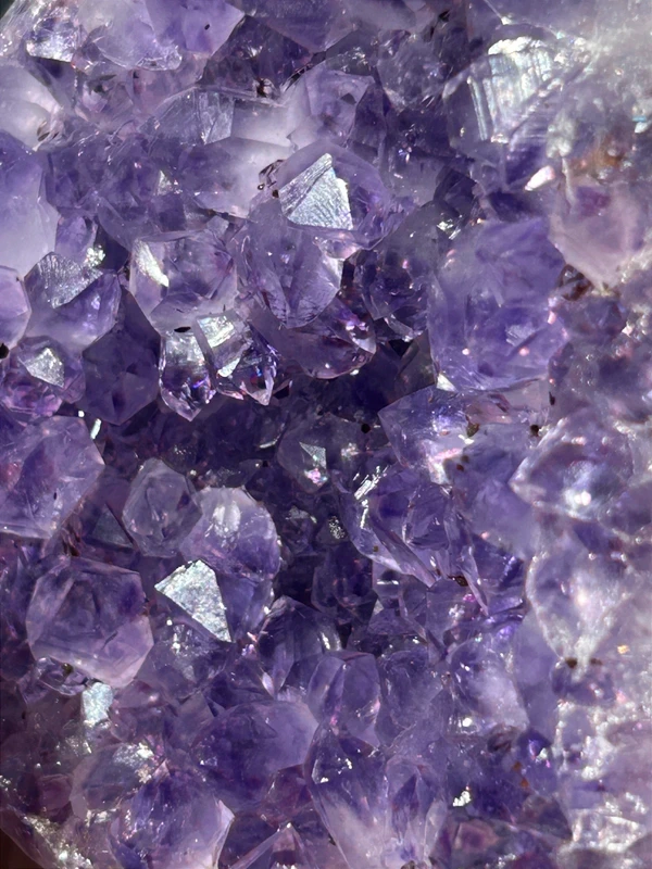 Bright violet amethyst with natural pyrite