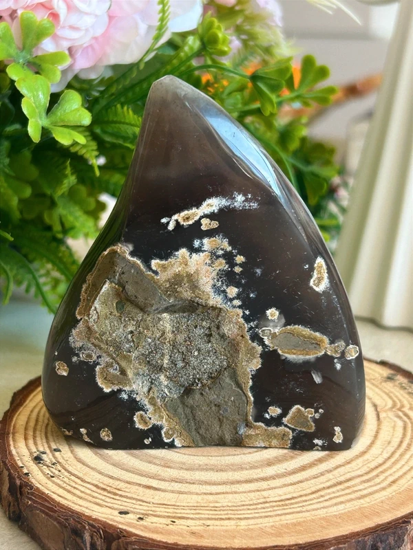 Amatista drusa · forma de llama de vela