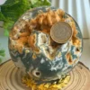 Esfera de ágata musgo con gran cavidad druzy