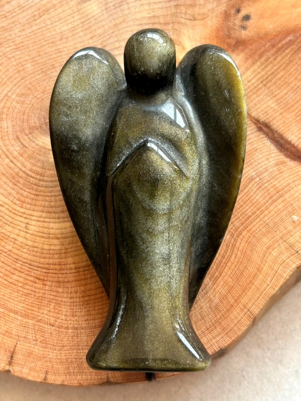 Ángel de obsidiana dorada • Decoración