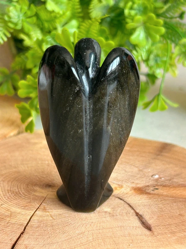 Ángel de obsidiana dorada • Decoración
