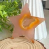 Estrella de ágata rosa con drusa • cristal
