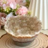 Agate bowl with golden flower-shaped druzy • Elegant decoration