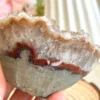 Agate bowl with golden flower-shaped druzy • Elegant decoration