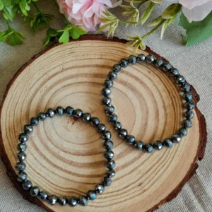 Pulsera de hematita facetada • natural