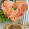 Orange crystal paired heart with wings