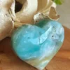 Corazón de cuarzo caribeño azul