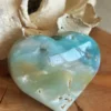 Corazón de cuarzo caribeño azul