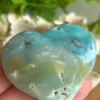Corazón de cuarzo caribeño azul
