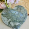 Corazón grande de ágata musgo natural