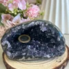 Geoda de amatista morada intensa • pieza decorativa de escritorio
