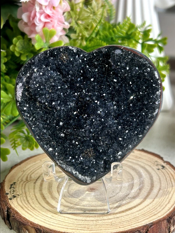 Corazón de cristal negro Natural