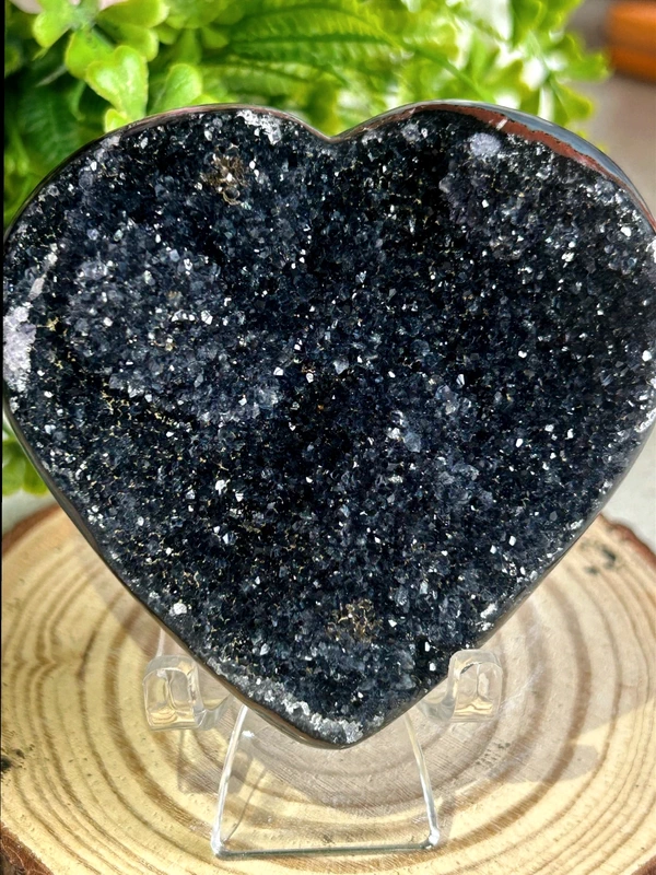 Corazón de cristal negro Natural