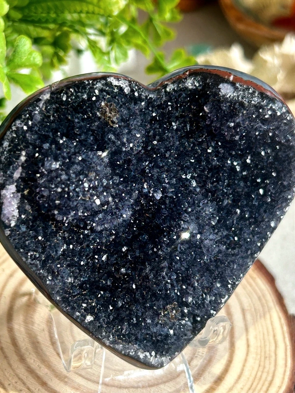 Corazón de cristal negro Natural