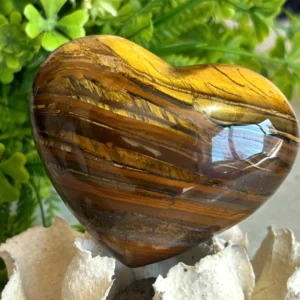 Corazón de ojo de tigre natural