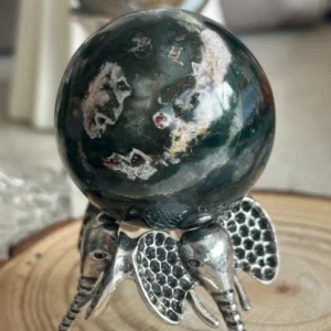 Esfera de ágata natural · verde profundo