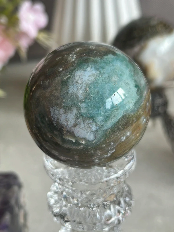 Natural Esfera de ágata (verde-azul)