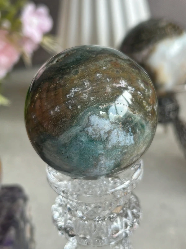 Natural Esfera de ágata (verde-azul)