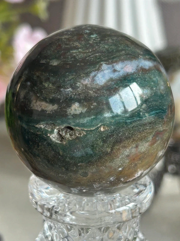 Natural Esfera de ágata (verde-azul)