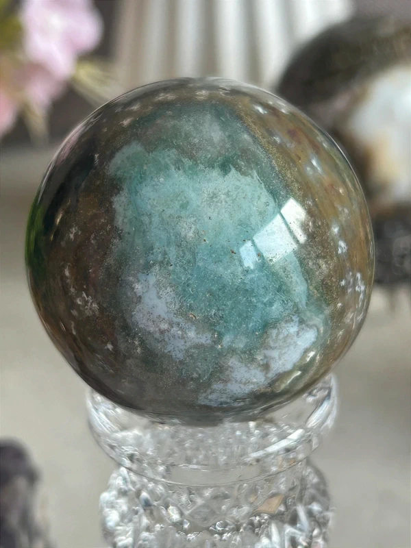 Natural Esfera de ágata (verde-azul)