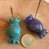Candy-shaped figure in natural stone • Amazonite / Amethyst
