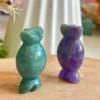 Candy-shaped figure in natural stone • Amazonite / Amethyst