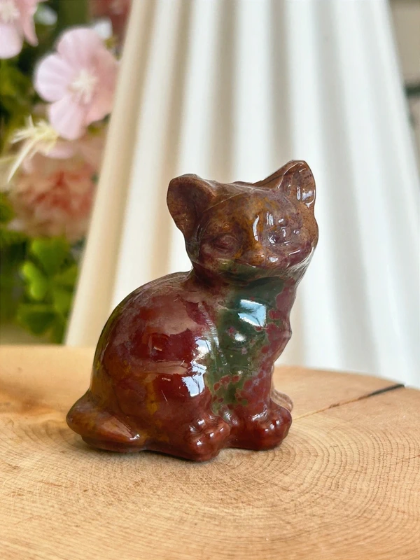 1776631654.webp Multicolored agate cat figurine