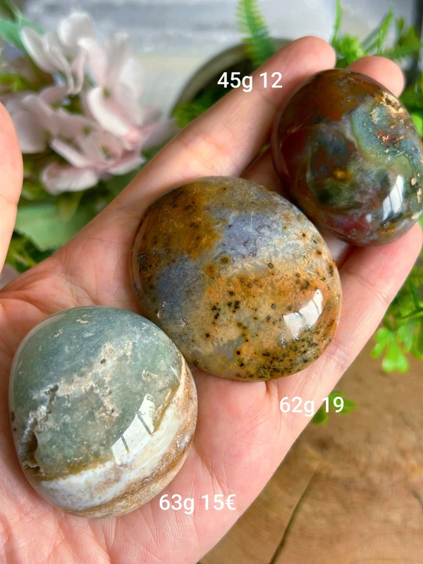 Sea jasper crystal palm stones