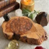 Lightning-Struck Wood / Sun-Moon-Zodiac Astrological Board / Crystal Display Stand