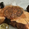 Lightning-Struck Wood / Sun-Moon-Zodiac Astrological Board / Crystal Display Stand