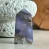 Translucent violet fluorite tower • crystal