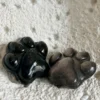 Pet paw print • Gold and silver obsidian