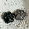 Pet paw print • Gold and silver obsidian
