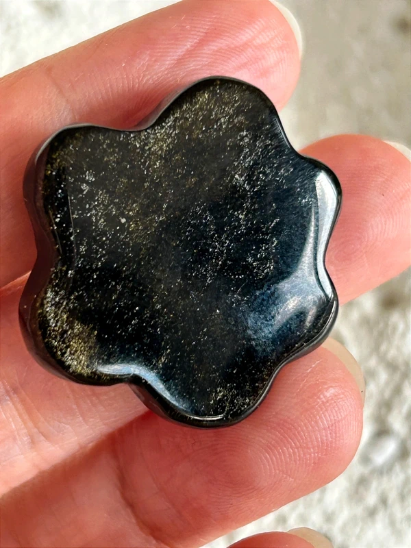 Pet paw print • Gold and silver obsidian
