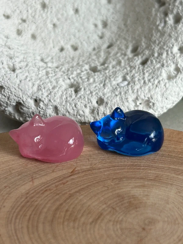 Sleeping cat • cat's eye effect • glass