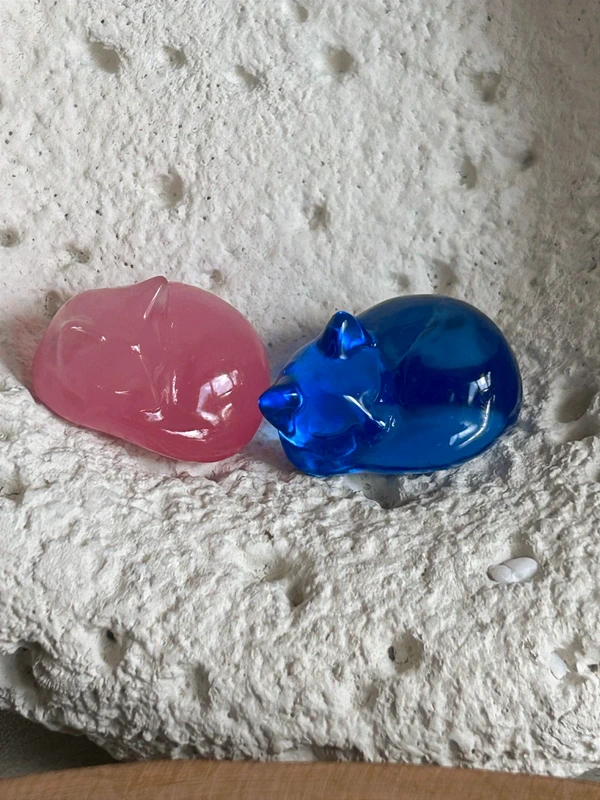 Sleeping cat • cat's eye effect • glass