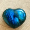 Labradorite hearts with an intense blue sparkle
