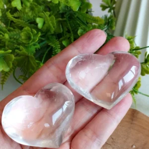 Corazones de cuarzo transparente extra claro
